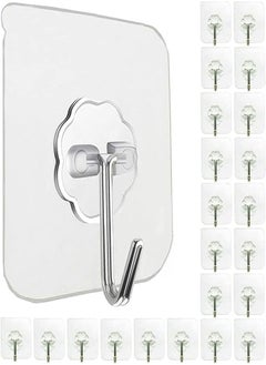 Buy Adhesive Hooks for Hanging Wall Hooks Heavy Duty, Self Adhesive Towel Coat Hooks, Waterproof Clear Hooks for Bathroom, Kitchen Shower, Door Keys, Outdoor Home Improvement Hook, 30 Pack in Egypt