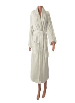 Buy Women's soft cotton bathrobe with a pocket and a waist belt with a distinctive slipper in an elegant design, multi-size in Saudi Arabia