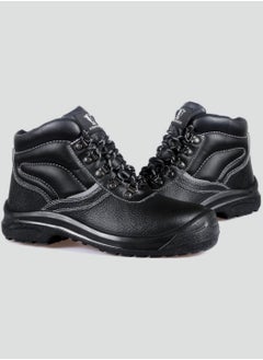 اشتري Steel Toe Boots for Men Work Boots Industrial Construction Non-Slip Water Proof Leather Shoes High Top Anti-Puncture Safety Boots Breathable Comfortable Size:UK 5.5(BLACK) في الامارات