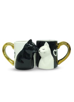 اشتري Couple Gifts Cat Coffee Mug Set, Ceramic Tea Cups for Bride and Groom, Matching Gift for 2023 Anniversary, Wedding Gifts, Engagement for Lovers, Girlfriend, Wife, Cat Lovers 14oz في الامارات