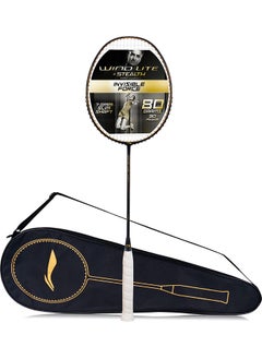 Buy Wind Lite Stealth Badminton Racket - Black/Gold (Strung) in UAE