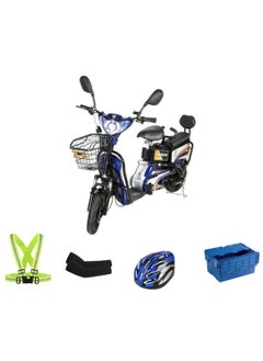 Buy Electric Grocery Bike 14 size Tyre with Freebies Blue in UAE