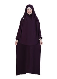 Buy Edna material crepe, 3 pieces, abaya and cap, one size, can be worn up to 100 kilos for women. in Egypt