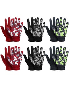 اشتري Stretch Winter Kids Gloves, Camouflage Full Fingers Gloves for Boys 5-8 Years old, Made of Acrylic and Spandex Material, Soft and Warm, Full Fingers Design (Cool Colors, Medium) (6 Pairs) في الامارات