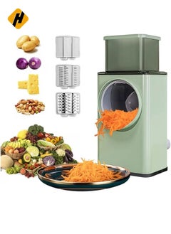 Buy Multifunctional Vegetable Cutter Chopper Rotary Cheese Grater 3-in-1 Shredder Slicer Grinder Salad Maker Machine with Stainless Steel Roller Blades for Vegetable Fruit Nut in Saudi Arabia