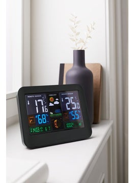 Buy Wireless Weather Station With LC Color Display, Black in UAE