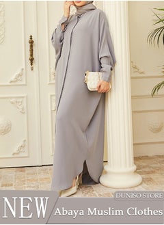 اشتري Women's Chiffon Abaya Muslim Prayer Clothes Islamic Maxi Kaftan Elegant Loose Cardigan Islamic Kaftan في الامارات