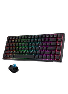 Buy RK84 Wireless Bluetooth/2.4Ghz 80% RGB Mechanical Gaming Keyboard, Three Modes Connectable Keyboard with Hot-Swappable Tactile Blue Switch in UAE