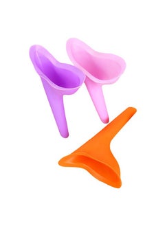 Buy 3Pcs Emergency Health Portable Urination for Women Pee Funnel  Device Foldable Silicone Urinal for Camping Travel Hiking Field Standing Urinal Bucket for Woman Pink/Purple/Orange in Saudi Arabia