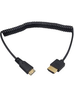 Buy Mini Hdmi To Hdmi Cable Hdmi To Mini Hdmi Cable Ultrathin Hdmi Male To Mini Hdmi Male Coiled Cable Support 4K Ultra Hd 1080P 3Dfor Projector Monitor Camcorder(Hdmi 2.0) (1.8M 6Ft) in UAE