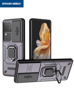 Buy VIVO V30 5G Phone Case, Vivo V30 Case with Slide Camera Cover, Military Grade Heavy Duty Shockproof Phone Case Cover with Kickstand for VIVO V30 5G, Purple in Saudi Arabia