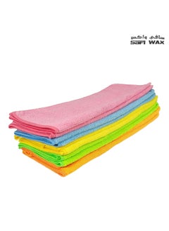 Buy SAFI WAX Microfiber Towel 10 Pcs Car Washing Towel Set Wash Dry Polish Detailing Cleaning Use For Car Home MOB14 in Saudi Arabia