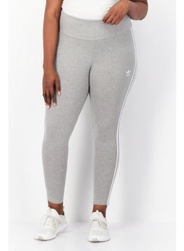 اشتري Women Plus Size Mid Rise Training Tight, Grey Heather/White في الامارات