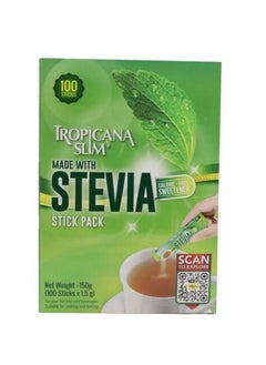 Buy Tropicana Slim Stevia Calorie Free Sweetener Sticks 150g in UAE