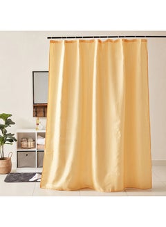 Buy Lenox Solid Jacquard Shower Curtain With 12 Hooks 200x180 cm in UAE