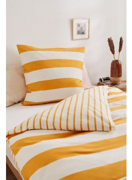 اشتري Flannelette Duvet Set 135 x 200 cm, White/Yellow في الامارات