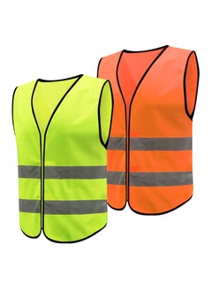 اشتري REFLECTIVE SAFETY VEST/GREEN, Vests - High Visibility Jackets for Safety and Emergencies with 1 Reflective Wrist Strap, Unisex Reflective Safety Vests for Outdoor Works, Traffic Work. في الامارات