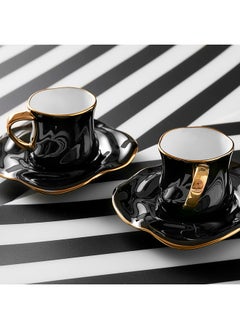 اشتري Tev Black 2 Person Coffee Cup Set With Box في الامارات