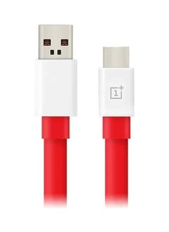 Buy Warp Fast Charge Type-C Cable – Red/White, Quick Charging for OnePlus & USB-C Devices in UAE