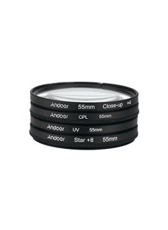 اشتري Andoer 55mm UV+CPL+Close-Up+4 +Star 8-Point Filter Circular Filter Kit Circular Polarizer Filter Macro Close-Up Star 8-Point Filter with Bag for Nikon Canon Pentax Sony DSLR Camera في السعودية