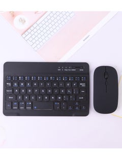 اشتري Wireless Keyboard and Mouse Combo Bluetooth Keyboard Mouse Set with Rechargeable Battery Black في الامارات