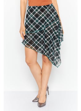 Buy Women Checkered Mini Skirt, Black Combo in UAE