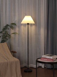 Buy Retro Pleated Floor Lamp Nordic Standing Lamp for Living Room Bedroom with Metal Base, 3500K-6000K Dimmable Standing Light Indoor Floor Lighting in Saudi Arabia
