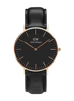 Buy Classic Black Watches with Italian Black Leather Strap for mens- 40mm in Saudi Arabia