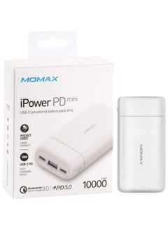 Buy iPower PD mini 10,000 mAh USB-C External Battery Pack PD Fast Charger QC 3.0 Power Bank - White in UAE