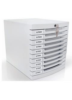 Buy 10-Drawer Office File Storage Cabinet With Key Lock in UAE