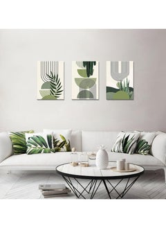 Buy 3PCS Framed Green Canvas Wall Art, Canvas Wall Art for Living Room, Modern Aesthetic Green Plant Wall Art Boho Home Decor Poster Canvas Painting Wall Decor in Saudi Arabia