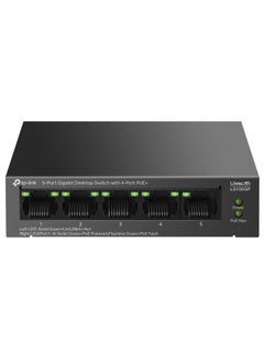 اشتري TP-Link 5-Port Gigabit Desktop Ethernet Switch with 4-Port PoE+, 65 W PoE Budget, PoE Auto Recovery, Plug & Play, Metal Case, Ideal for IP Surveillance & Network Security (LS105GP) في الامارات