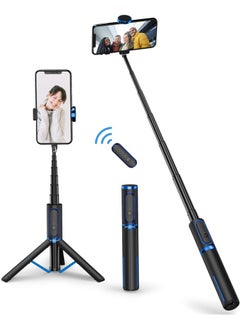 Buy Atumtek Selfie Stick Tripod, Extendable 3 In 1 Aluminum Bluetooth Selfie Stick With Wireless Remote And Tripod Stand For Iphone 13/13 Pro/12/11/11 Pro/Xs Max/Xs/Xr/X/8/7, Samsung Smartphones, Blue in UAE