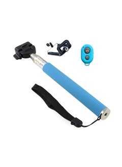 اشتري Extendable Bluetooth Selfie Stick With Remote Control For Apple iPhone 5/5C/6 Blue/Black/Silver في السعودية