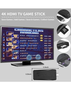 اشتري Wireless Retro Game Console, Plug & Play Video TV Game Stick With 10000+ Games Built-in, 9 Emulators, 4K HDMI Output for TV with Dual 2.4G Wireless Controllers في الامارات