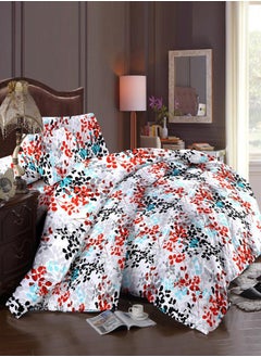 Buy Floral Printed Premium Quality Washable 3 Pieces 270*240 cm King Size  Flat Bed sheets and Standard Size 2 Pillow Cases Combo in UAE