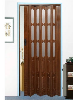 Buy Robustline Folding Sliding Door 210cm Height x 100cm Width, (Dark Oak) - With Glass in UAE