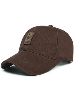 اشتري Men Baseball Cap, Sports Golf Snapback Cap Shading Outdoor Simple Solid Hats Sun Protection, Brown في السعودية