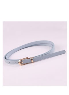 Buy Dress With Sweater Thin Belt Women's Versatile Needle Button PU Small Belt 105cm Blue in UAE