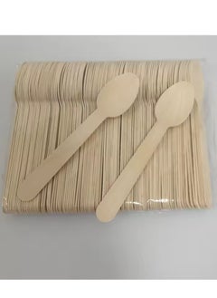 Buy 500Pcs Disposable Spoons Wooden Spoons 100% Natural Wooden Disposable Cutlery Eco-Friendly in UAE