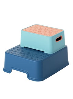 Buy 2 Step Stool for Kids - Toddler Step Stool for Bathroom Sink with Anti-Slip Surface & Base - Kids Step Stool for Toddlers Potty Training, Kitchen, Living Room, Bedroom, Toy Room (blue) in Saudi Arabia