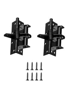 Buy Self-Closing Door Hinges, 2PCS 4 Inch Automatic Self Closing Soft Close Hinges, Iron Fireproof Inner Door Hinge, Heavy Duty Adjustable Tension Spring Hinges with Screw, for Residential in UAE