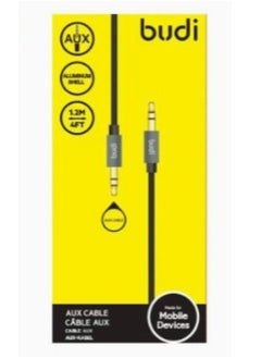 Buy Budi M8J127 AUX Aluminum Shell Cable Black/Grey in Saudi Arabia