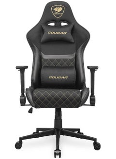 اشتري Cougar Armor One V2 F Gaming Chair, Woven Fabric Surface, 4D Folding Armrests, 155° Reclining, Piston Lift Height Adjustment, Up to 120kg Weight Support, Black / Gold | 3MA2FGLB.0001 في الامارات