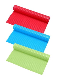 اشتري 3 Piece Kitchen Sushi Roll Mat Non Stick Making Kit, Plastic Maker Homemade, Durable Roller for Homemade DIY 8.27 X 9.16 Inch (Red, Green and Blue) في الامارات