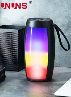 Buy Wireless Bluetooth Speaker With Lights,2-Piece Hi-Fi Stereo Speaker With Colorful LED Lights Built-in Mic,FM Radio in UAE