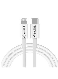 Buy NEOLINK Type C to Lightning 20W 3A High Speed Data Transfer 480Mbps Cable CE Certified Fast Charging Cords Compatible with iPhones/Airpods/Car Chargers - White in UAE