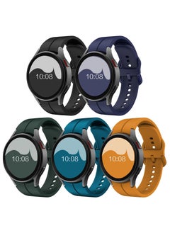 اشتري Band Compatible with Samsung Galaxy Watch 5/ Galaxy Watch 5 Pro 45mm/ Galaxy Watch 4 40mm 44mm/ Galaxy Watch 4 Classic 42mm 46mm, No Gap Silicone Replacement Strap with Colorful Buckle(5 Pack) في السعودية