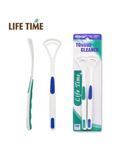 Buy Tongue Cleaner Helps Breath Feeling Fresh Maintain Oral Health, 1 Count (Pack of 2), Blue/Green/White in UAE