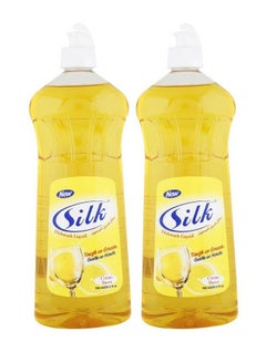 Buy Silk Premium Dishwashing Liquid Lemon 750ml -  Offer pack of 2 with Citrus Burst in UAE